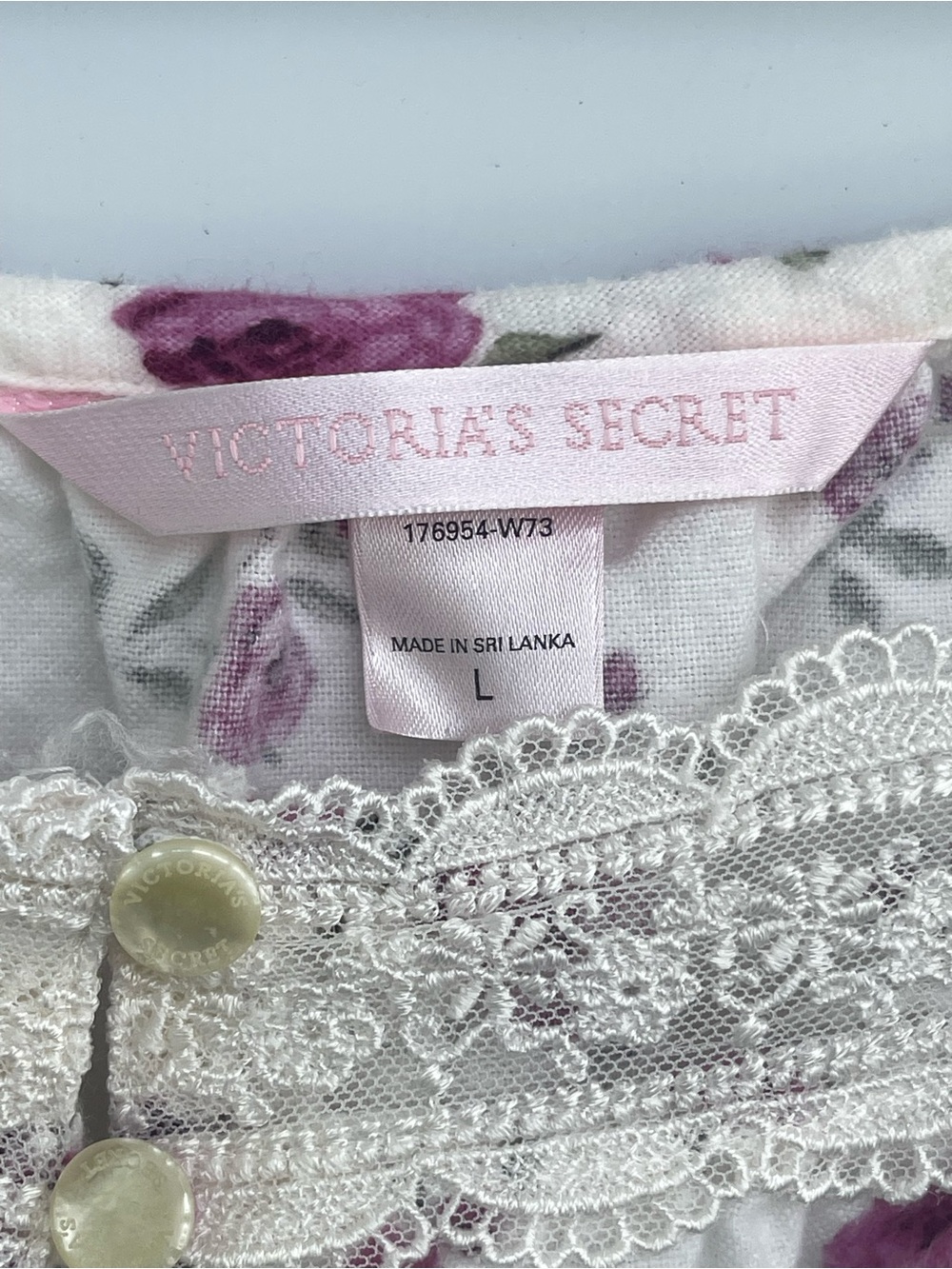 Victoria's Secret Floral Nightgown Lace Trim Cottagecore Maxi Larg - Picture 5 of 6